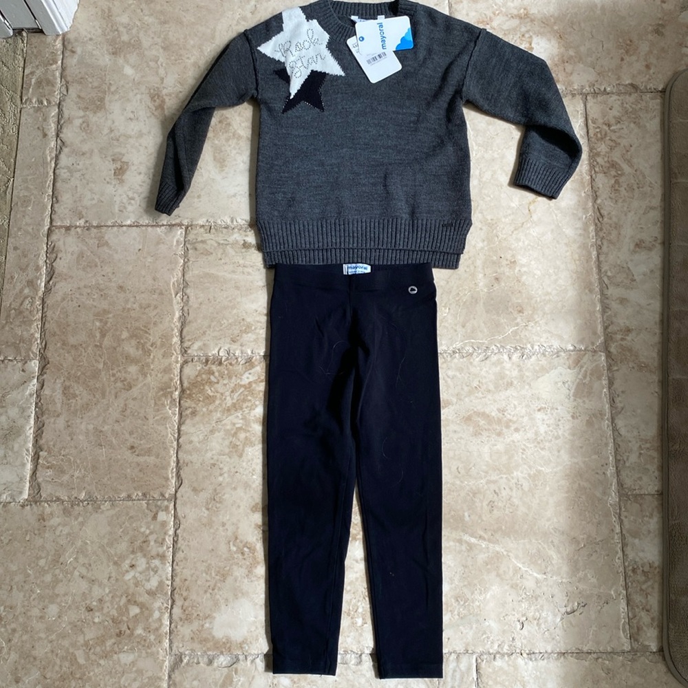 Mayoral Star Sweater & Leggings Set Size 5